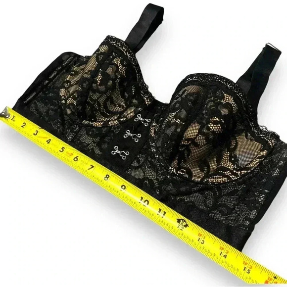Adore Me NWT Temperence Contour 36D Black Lace XL Matching Cheeky Strappy Panty - Picture 6 of 16